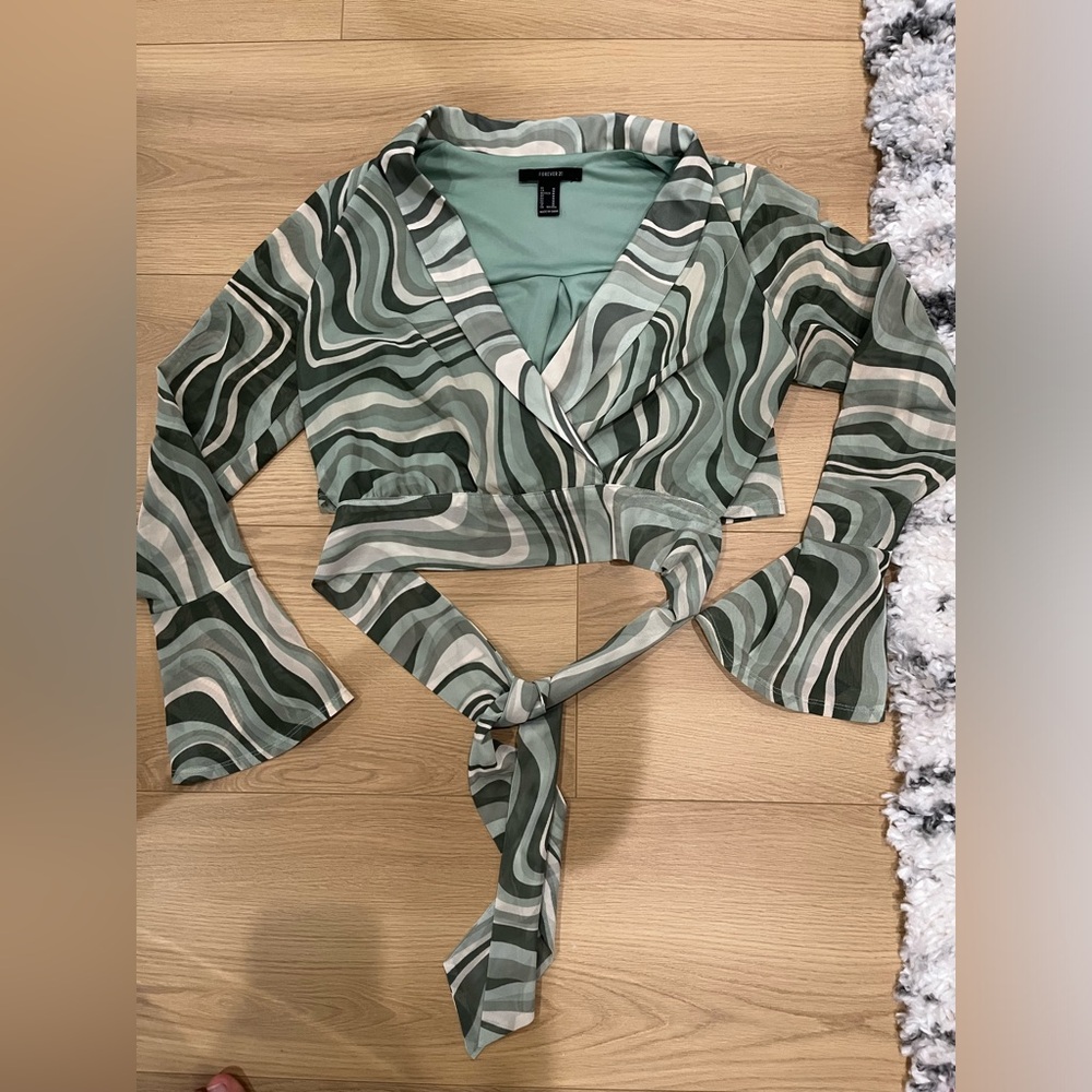 Forever 21 top, green multicolored, fits true to size